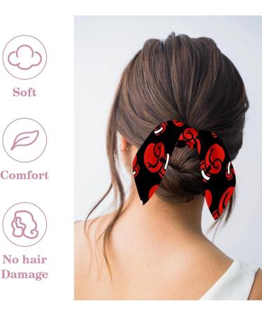 6 Pieces Bow Knot Hair Scrunchies Soft Scarf Hair Ties Scrunchies Ponytail Holder with Bows Red Boxing Gloves Pattern Black Hair Scrunchy Accessories Ropes for Women Multi-colored 02 - Buy Online on GoSupps.com