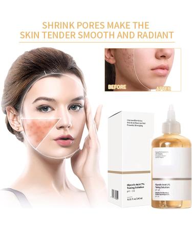Glycolic Acid 7% Toning Solution 240ml Face Serum for Blemishes and Acne Skincare Hyaluronic Acid Glycolic Serum Hydrates and Reduces Skin Blemishes - Buy Online on GoSupps.com