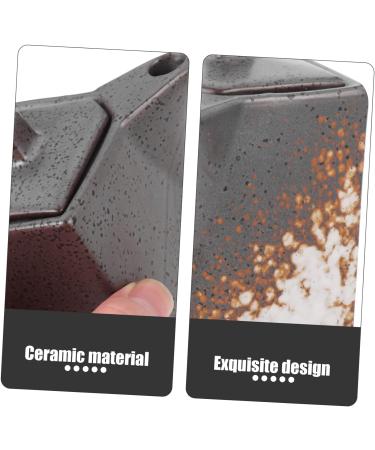 ABOOFAN Ceramic Sauce Vinegar Pot Liquid Dispenser Mini Seasoning Bottles Container with Lid Condiment Japanese Oil Cruet Ceramic Soy Sauce Dispenser Seasoning Bowl Seasoning Canister 9.2X7.5X6CM Black - Buy Online on GoSupps.com