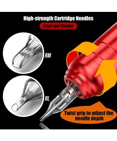 Padieoe Wireless Tattoo Kit for Beginners - Complete Portable Tattoo Pen Set in Red | WTK096 - Buy Online on GoSupps.com