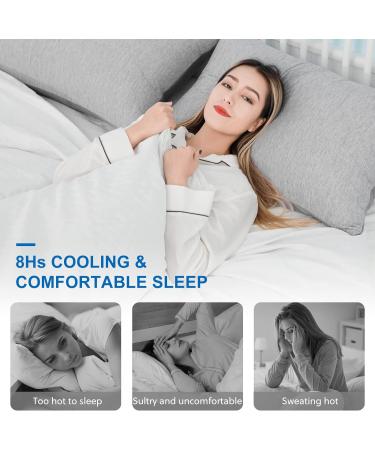 Homfine 2er Set Cooling Pillow Cover 80x80 cm - Soft Double-Sided ARC Chill Fiber for Night Sweats & Side Sleepers - Gray Cow Mat Design - Buy Online on GoSupps.com