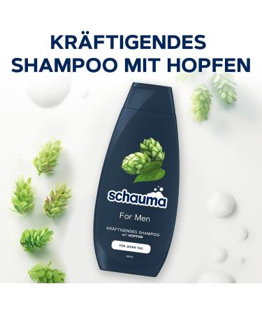 Schwarzkopf Schauma Men's Shampoo (2 x 400 ml) - Fortifying shampoo for men - For strengthened hair and nourishes the hair structure - Perfect for normal hair - Buy Online on GoSupps.com
