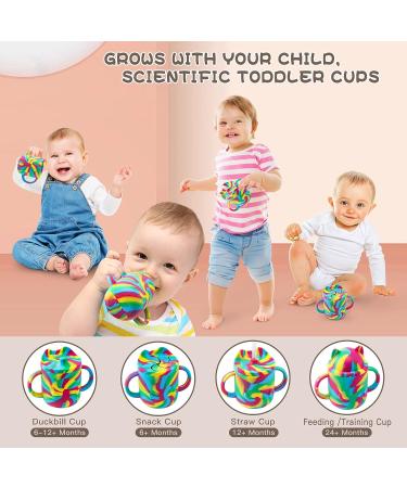 Silicone Sippy Cup for Baby & Toddler - Spill Proof Straw Cup with Snack Container - Trainer Cup for 6-12 Month to 2 Year Old - Christmas Gift for Family - Buy Online on GoSupps.com