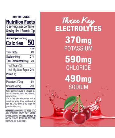 Pedialyte Cherry Electrolyte Powder | Hydration Drink 0.6 oz Packs, 6 Count x 2 Pack - Buy Online on GoSupps.com