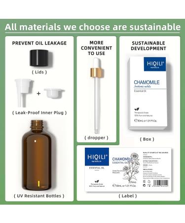 HIQILI Chamomile Essential Oil 30ML - 100% Natural Aromatherapy Oil for Face, Candle Making, Diffuser, Skin & Hair - Buy Online on GoSupps.com