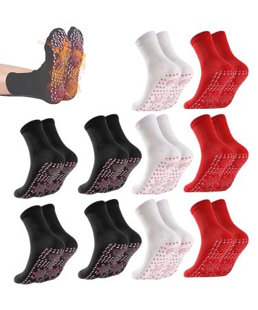 3/6/10Pairs Alvo Feet Socks, Alvo Feet Socks for Varicose Veins, Alvo Feet Tourmaline Compression Socks for Women Men (10pairs)