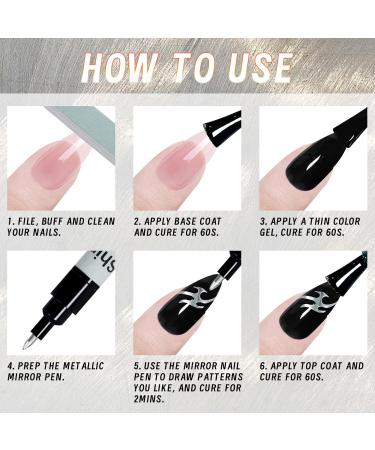 U-Shinein Nail Art Pen Nail Graffiti Drawing Pen Silky Super Glossy Graffiti Pen Metallic Nail Art Drawing Pen Nail Art DIY Manicure Tool Golden - Buy Online on GoSupps.com