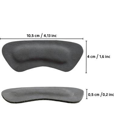 Comfort Heel Pads for Shoes - Leather Heel Cushions for Pain Relief & Blister Prevention - High Heel Comfort Pads for Men & Women - 4 Pairs Dark Grey - Buy Online on GoSupps.com