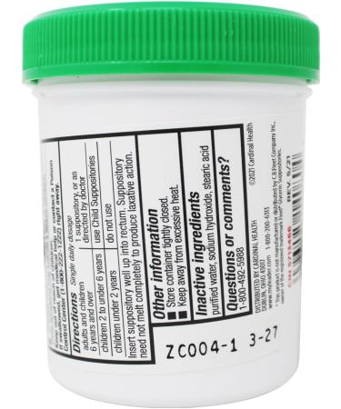 Leader Adult Glycerin 2 mg Laxative Suppositories 25 Count - Buy Online on GoSupps.com