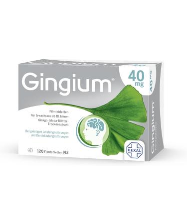 Gingium 40 mg Film-Coated Tablets - 120 pcs | Herbal Solution for Forgetfulness | Well-Tolerated & Effective - Buy Online on GoSupps.com