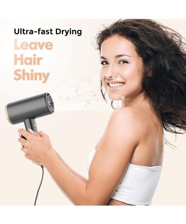 SIYOO Professional Hair Dryer - 1600W Ionic Blow Dryer with Diffuser & Nozzle | Lightweight Salon Hairdryer in Gold - Fast International Shipping - Buy Online on GoSupps.com