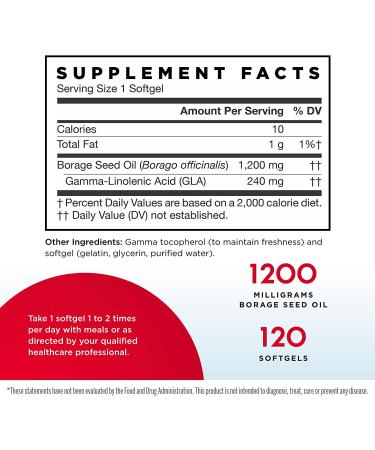Jarrow Formulas Borage GLA-240 1200mg Softgels - 120 Count - Buy Online on GoSupps.com