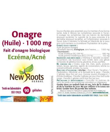 New Roots Herbal - Evening Primrose Oil 1 000mg - 90 Softgels - Organic Evening Primrose Oil - Evening Primrose Oil for Skin - Evening Primrose Oil Organic - Evening Primrose Oil Supplement - Eczema/Acne 90 count (Pack of 1) - Buy Online on GoSupps.com
