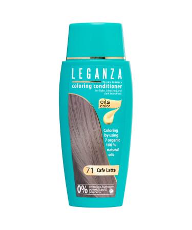 Leganza Hair Coloring Conditioner Natural Balm Color Cafe Latte N 71 | Enriched with 7 Natural Oils | Ammonia PPD and Paraben Free | 150 ml 71 Caf Latte