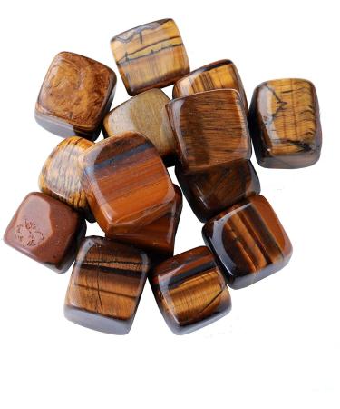 1lb Natural Crystal Tumbled Stones Polished Cube Crytsal QuartzCrystal Gemstone for Yoga Witchcraft Balancing Crystal Mixed (Color : Tiger'seye)