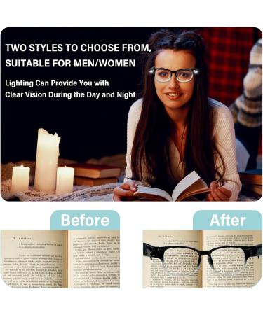 Shop Lighted Reading Glasses with Magnifier - LED Readers for Clear Vision (Unisex +150 - Buy Online on GoSupps.com