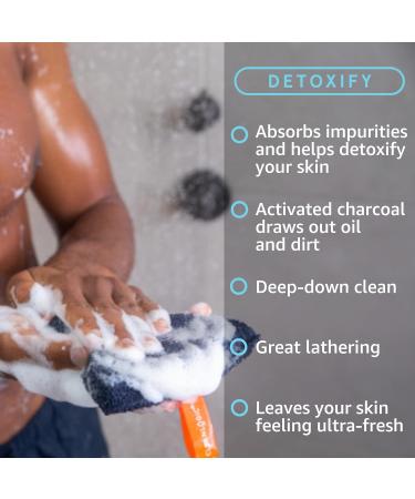 Cleanlogic Detoxify Charcoal Infused Exfoliating Body Scrubber - 3 Pack - Buy Online on GoSupps.com