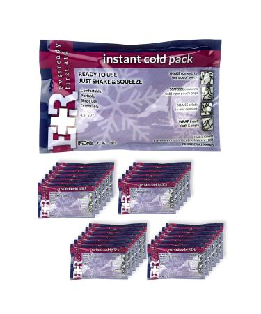Ever Ready First Aid Disposable Cold Compress Therapy Instant Ice Pack for Injuries 4.5" x 7" - 24 Pack 24 Count (Pack of 1)