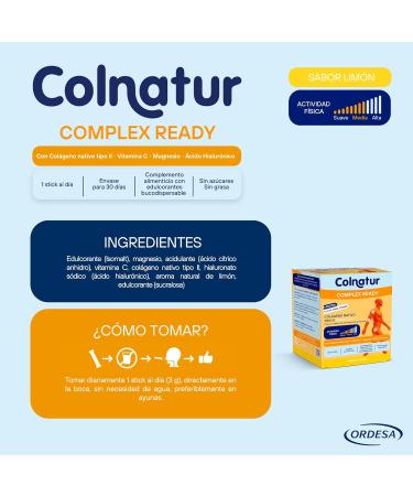 Colnatur Ready Listo Para Tomar Collag ne avec Magn sium Acide hyaluronique et Vitamine C 30 Sticks Monodose - Buy Online on GoSupps.com