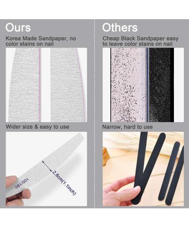 12pcs Double-Sided Nail Files 100/180 - Washable & Reusable for Gel & Acrylic Nails | Perfect for Nail Studios & Home Use - Buy Online on GoSupps.com