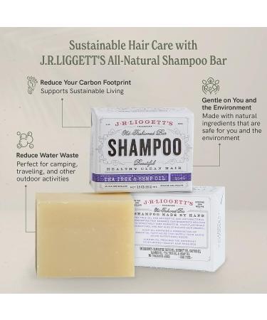 J R LIGGETT'S All-Natural Shampoo Bars Set - Tea Tree, Hemp Oil, Jojoba, Peppermint - Nourishing Follicles with Antioxidants - No Sulfate - 3.5oz Bars - Set of 3 - Buy Online on GoSupps.com