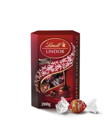 Lindt Lindor Double chocolat Praline au chocolat au lait avec remplissage fondant 16 chocolats paquet de 200 g Chocolat 200g