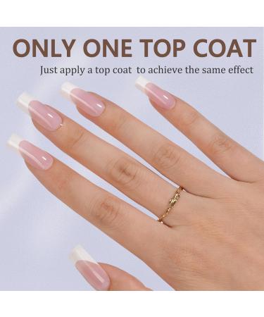 Misssix French Gel Nail Tips - 240Pcs Long Square Pink Press-On Nails | Pre-Designed No Filing Required | Nail Art DIY - 15 Sizes Available - Buy Online on GoSupps.com