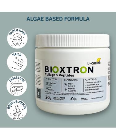 Bioxtron Collagen Peptides Powder - Unflavored Type I Bovine with Stem Cell Renewal for Hair Nail Skin Gut Bone & Joint Health Support - Hyaluronic Acid Protein Biotin (250 gr) - Buy Online on GoSupps.com