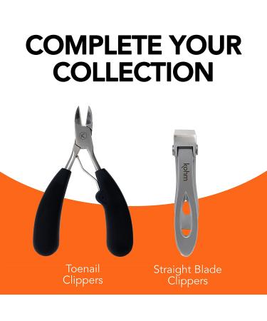 KOHM Heavy Duty Nail Clippers for Thick Nails - Professional Fingernail and Toenail Clippers for Men, Women & Seniors - Black Curved Design - Buy Online on GoSupps.com