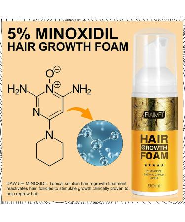 5% Minoxidil Foam Hair Regrowth Treatment for Men & Women - Stops Hair Loss, Promotes Follicle Growth - 2.11fl oz - Buy Online on GoSupps.com