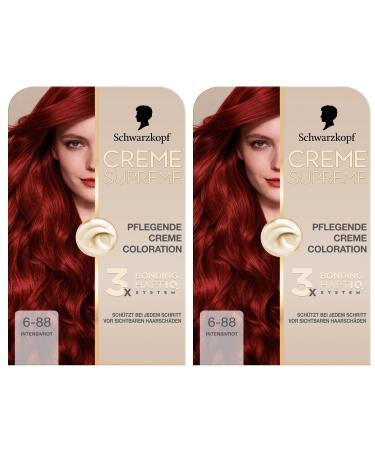 handle Coloration 688 Intensive red 2 x 182 ml sustainable hair color with serum and hair mask protects against visible hair damage for 100 gray coverage