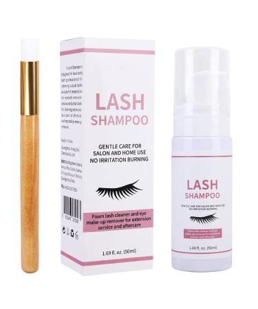 Allbestaye Eyelash Shampoo Eyelash Extension Cleanser Professional Lash Foaming Remover Lash Shampoo Eye Make-up Remover 50ml