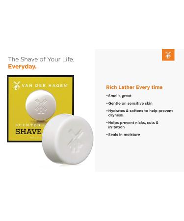Van Der Hagen Men's Luxury Scented Shave Soap 3-Pack - Fresh Scent 3.5 oz x3 - Buy Online on GoSupps.com