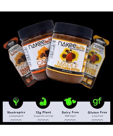 Nakee Butter Immunity Maple Sunflower Seed Butter Starter 24 Packs Gluten-Free Immunity Starter pack of 24 - Buy Online on GoSupps.com
