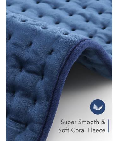 Shop Heating Pillows with Auto Shut-Off | 50x60cm Electric Heat Pillow - 5 Rapid Heat Settings & Overheat Protection for Back Shoulders & Neck - Dark Blue - Buy Online on GoSupps.com