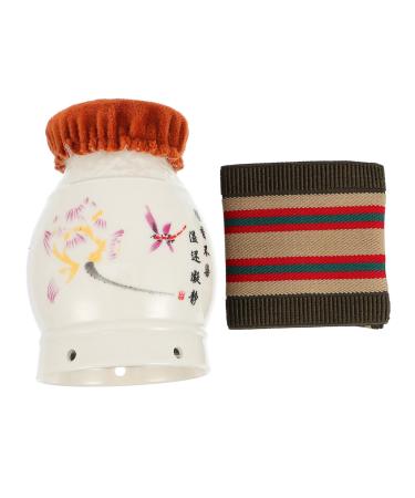 Homsfou 1 set of moxibusposa ceramic Double-layer Moxibustion pot MOXIBUSITION-KIT Multifunctional tool Moxibustion in Household Universal Moxadosis Handy Massage device 10x6.54cm As shown