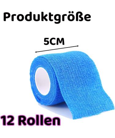 12-Pack Self-Adhesive Bandage Rolls - 5cm Elastic & Colored Band-Aids for Pets & Sports Protection - International Shipping - Buy Online on GoSupps.com