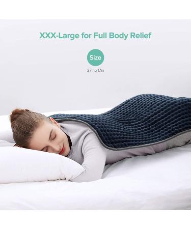 XXX-Large King Heating Pad for Pain Relief - 17 x 33 - Fast-Heat - 6 Temp Settings - Auto Shut-Off - Moist Heat Therapy - Machine-Washable - Black - Buy Online on GoSupps.com