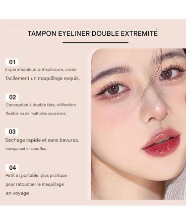 Pochoir Aileron de Maquillage | Tampon Aile Coin de l' il avec Double Pointe pour Maquillage | Cosm tiques en Gel hoir Quotidien pour Trajets Re Black - Buy Online on GoSupps.com