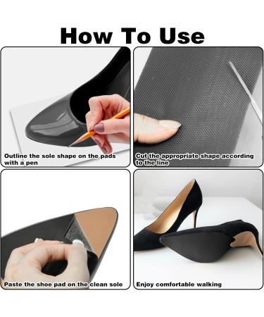 4Pcs Non-Slip Shoe Sole Protector Pads - Anti-Slip Grips for Heels & Sneakers | Durable Sole Repair Accessories (Black - Buy Online on GoSupps.com
