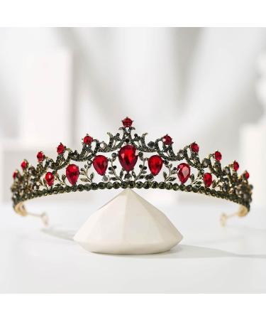SweetV Red Crystal Princess Crown Tiara for Women - Perfect for Weddings, Proms, Birthdays, and More! - Buy Online on GoSupps.com