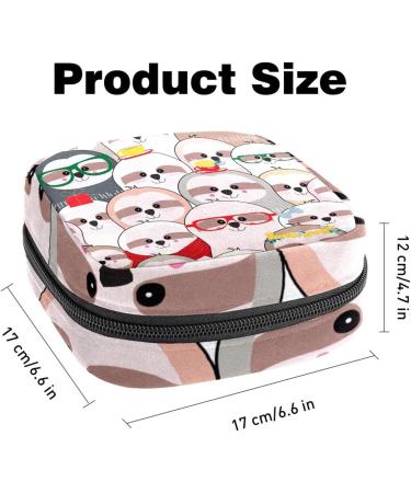 Cute Sloth Face Women's Napkin Storage Bag | Portable Menstrual Cup & Bandages | Fun & Functional for First Period - Buy Online on GoSupps.com