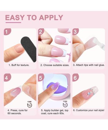 French Gel Nail Tips - 150pcs Medium Coffin Soft Gel Fake Nails | Colored French Tips with 3-in-1 X-coat | 15 Sizes for Easy DIY Nail Extensions - Buy Online on GoSupps.com
