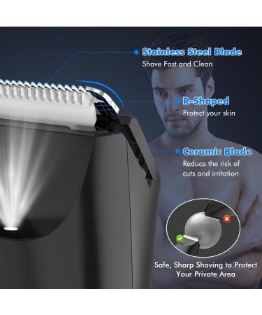 DIHOOM Men's Body Hair Trimmer - Electric Groin & Pubic Shaver for Private Parts, Waterproof Wet/Dry, LED Light & Power Display - Buy Online on GoSupps.com