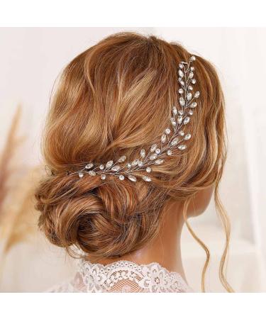 Rhinestone Wedding Hair Vine - Bridal Headband Crystal Headpiece for Women and Girls (A-Silver) - Buy Online on GoSupps.com