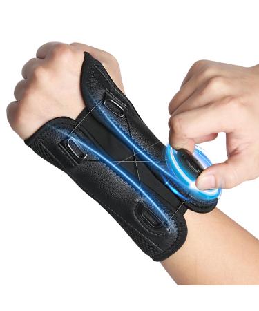 CHTEJA Adjustable Knob Wrist Brace for Carpal Tunnel Night Support 2023 NEW UPGRADE Wrist Support Brace with Metal Splint - Hand Brace for Pain Relief Injuries Sprains (Left-Hand) 1-Left Hand
