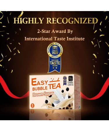 EASY BUBBLE TEA Classic Flavor Kit - Authentic Instant Boba Milk Tea with Tapioca Pearls - Ready in under 1 Minute (5 Servings) - Buy Online on GoSupps.com