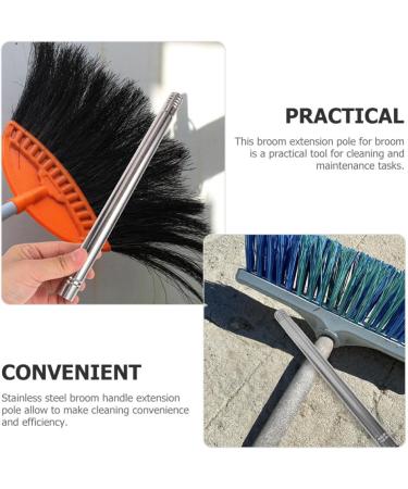 Angoily Stainless Steel Broomstick Replacement - 2 Piece Extension Mop Handle with Threaded Rods - 25mm Diameter - Ideal for Sweeping & Shoveling - Buy Online on GoSupps.com