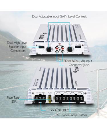 Pyle Hydra Marine Amplifier - Elite Series 400W 4-Channel Waterproof Audio Amp - Buy Online on GoSupps.com