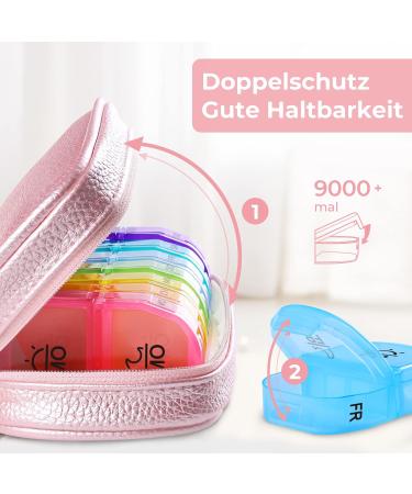 Auvon 7-Day Pill Organizer with PU Leather Bag - Waterproof Portable & Privacy-Protection - Multi-Functional Storage Solution - Buy Online on GoSupps.com